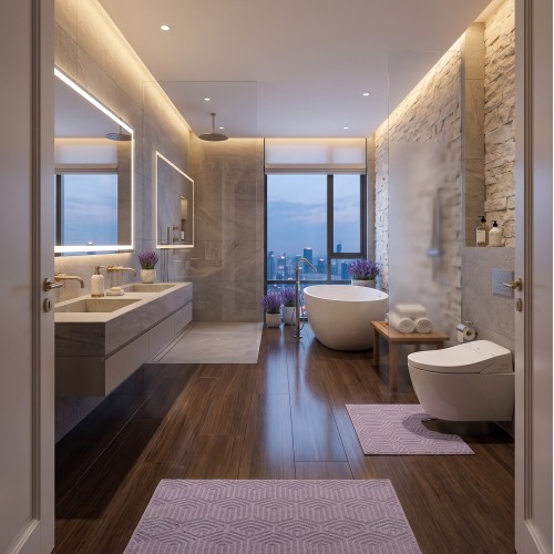 PETRA BANYO&PASPAS İKİLİ SET LİLA